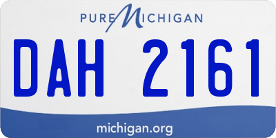 MI license plate DAH2161