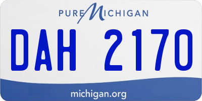 MI license plate DAH2170