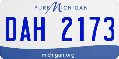 MI license plate DAH2173