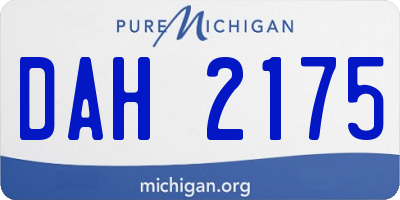 MI license plate DAH2175