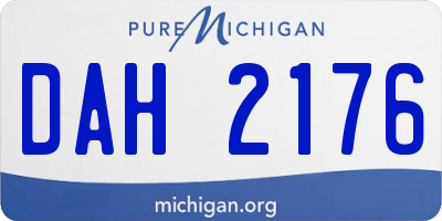 MI license plate DAH2176