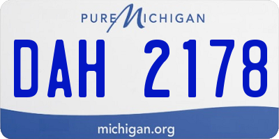 MI license plate DAH2178