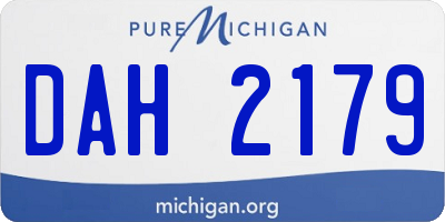 MI license plate DAH2179