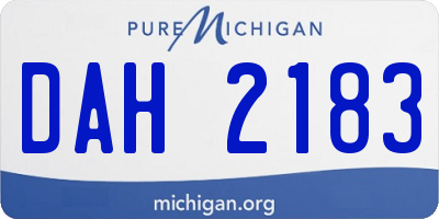 MI license plate DAH2183