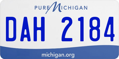 MI license plate DAH2184
