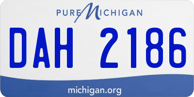 MI license plate DAH2186