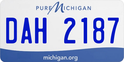 MI license plate DAH2187