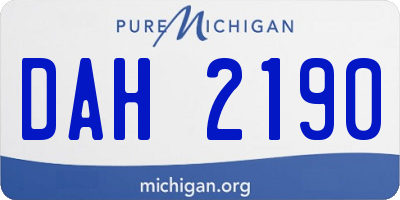 MI license plate DAH2190