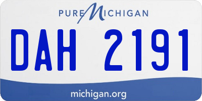 MI license plate DAH2191