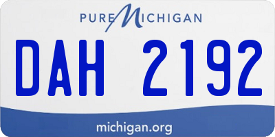 MI license plate DAH2192