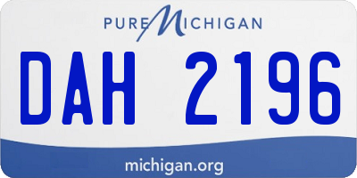 MI license plate DAH2196