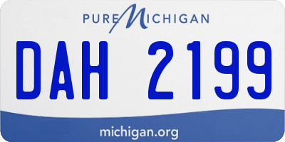 MI license plate DAH2199