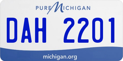 MI license plate DAH2201