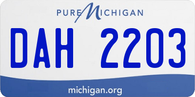 MI license plate DAH2203