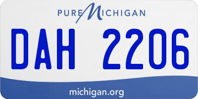 MI license plate DAH2206