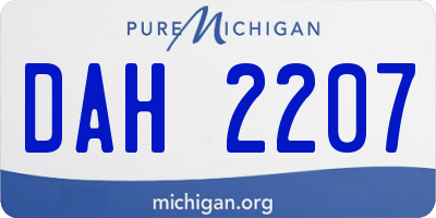 MI license plate DAH2207