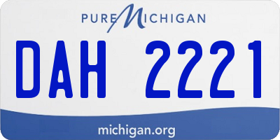 MI license plate DAH2221