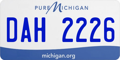 MI license plate DAH2226