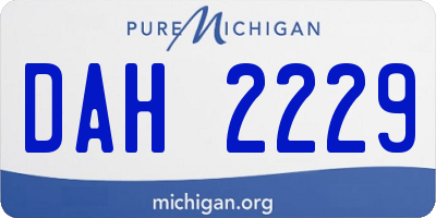MI license plate DAH2229