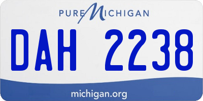 MI license plate DAH2238