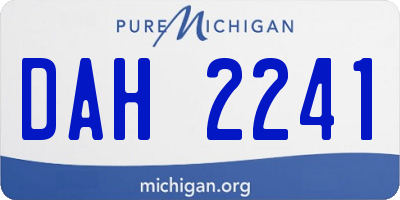 MI license plate DAH2241