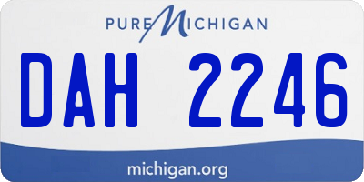 MI license plate DAH2246