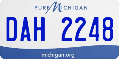 MI license plate DAH2248