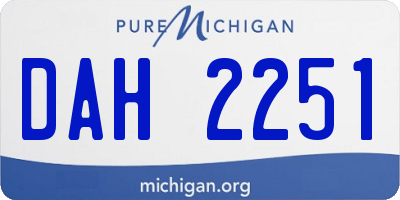 MI license plate DAH2251
