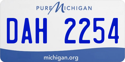 MI license plate DAH2254