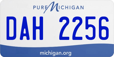 MI license plate DAH2256