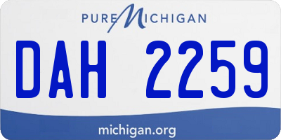 MI license plate DAH2259
