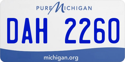 MI license plate DAH2260