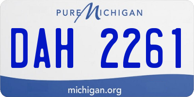 MI license plate DAH2261