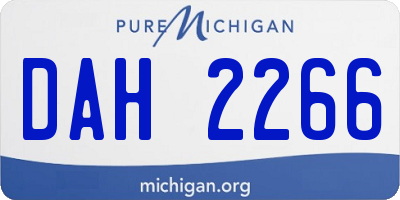 MI license plate DAH2266