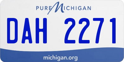MI license plate DAH2271