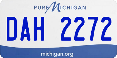 MI license plate DAH2272