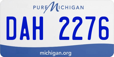 MI license plate DAH2276