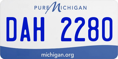 MI license plate DAH2280