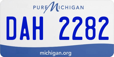 MI license plate DAH2282
