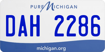 MI license plate DAH2286