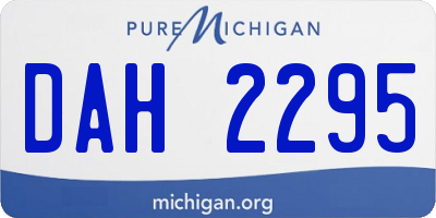 MI license plate DAH2295