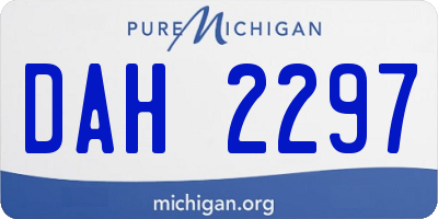 MI license plate DAH2297