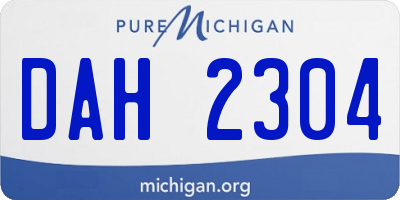 MI license plate DAH2304