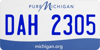 MI license plate DAH2305