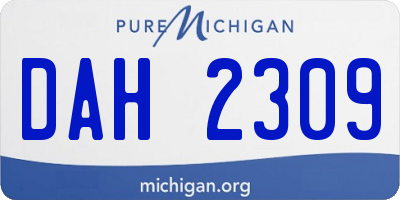 MI license plate DAH2309