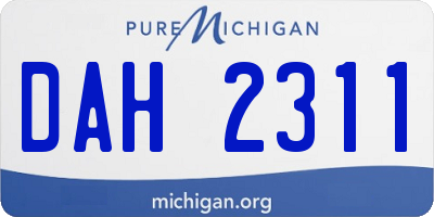 MI license plate DAH2311