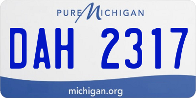 MI license plate DAH2317