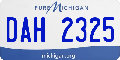 MI license plate DAH2325