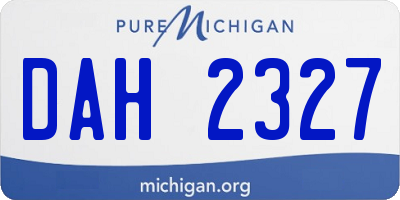 MI license plate DAH2327