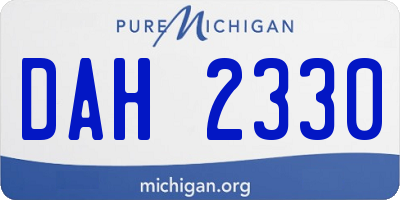 MI license plate DAH2330